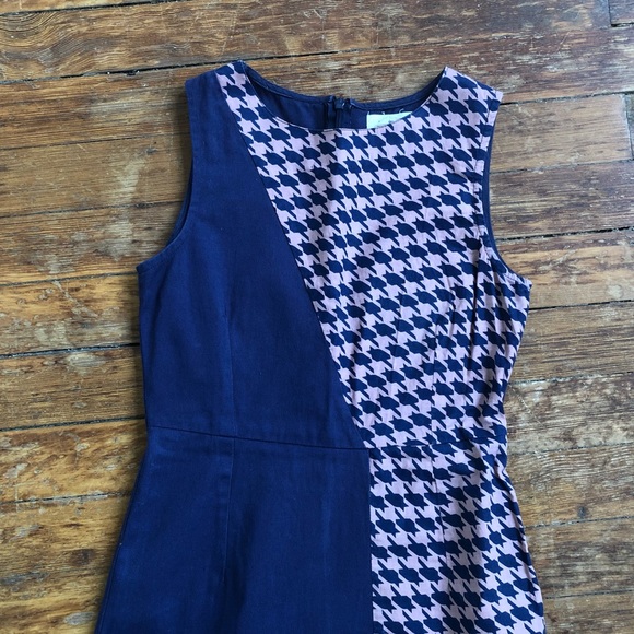 Houndstooth pattern color block dresss - Picture 6 of 8